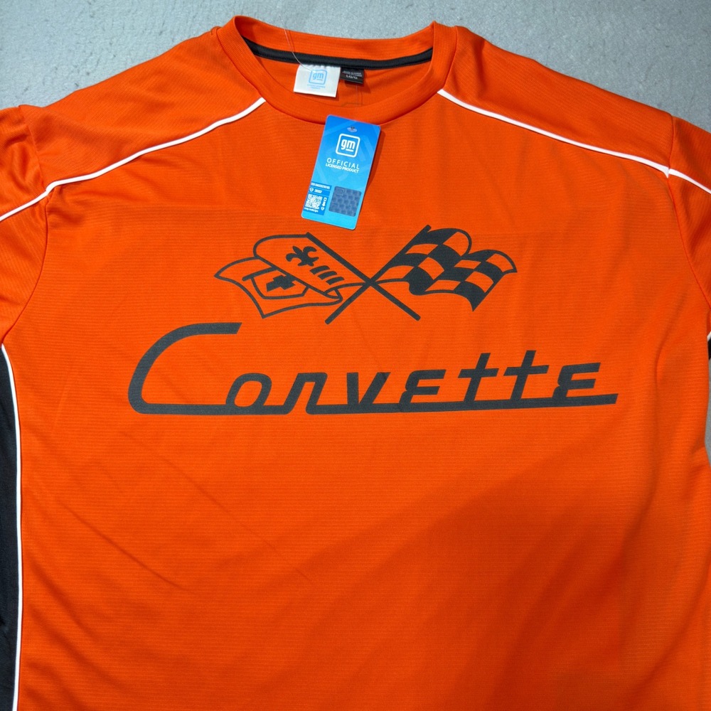 GM Corvette Performance T-Shirt Mens LG Orange NWT Racing Graphic Tee